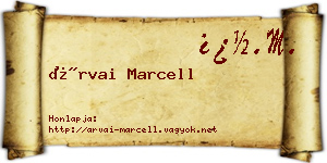 Árvai Marcell névjegykártya