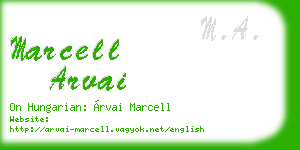 marcell arvai business card